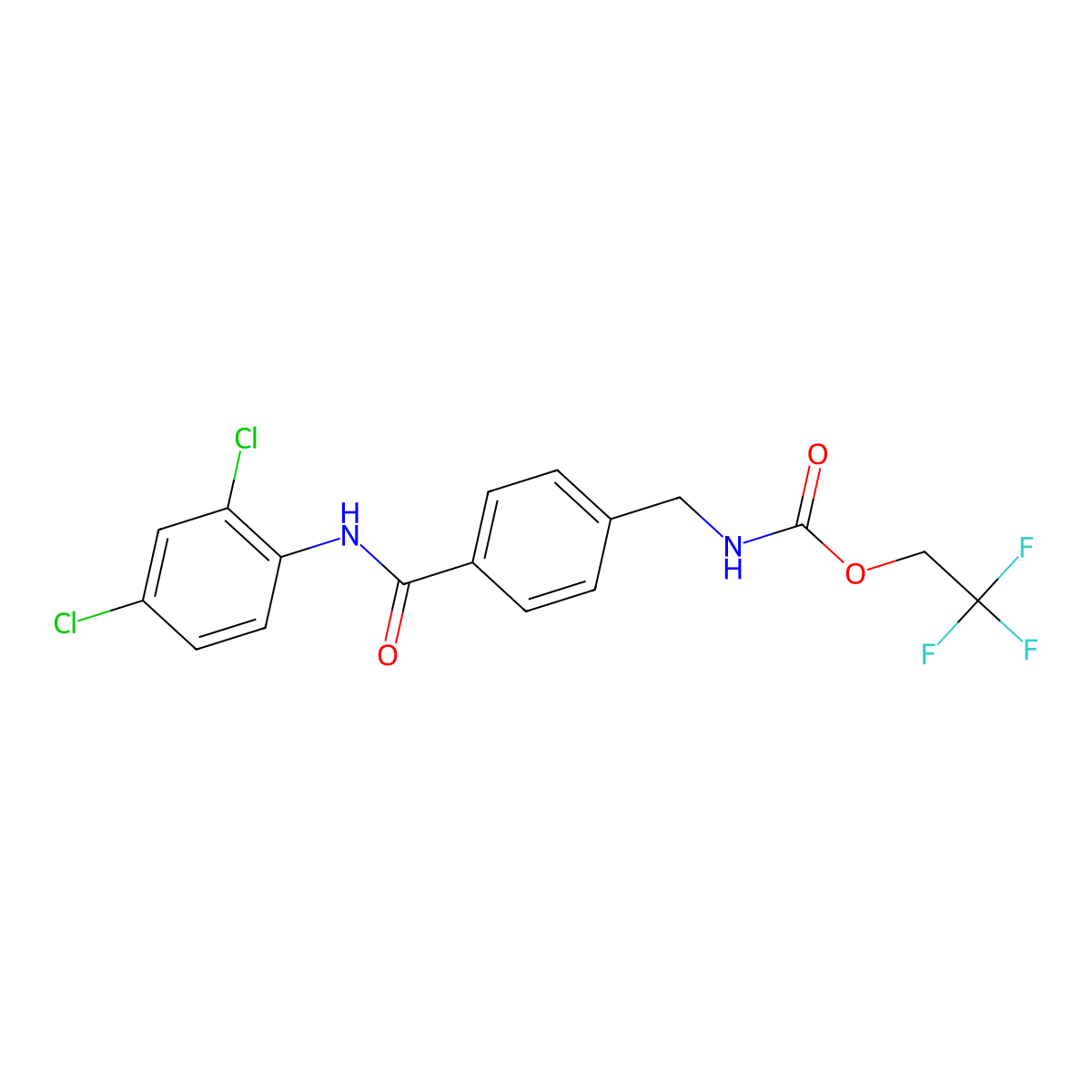 2,2,2-trifluoroethyl N-{4-[(2,4-dichloroanilino)carbonyl]benzyl}carbamate molecular structure, CAS 860649-85-0