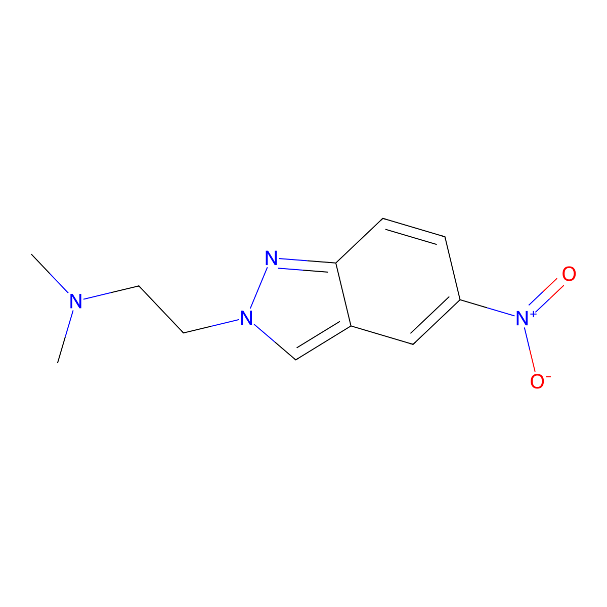 N,N-dimethyl-2-(5-nitro-2H-indazol-2-yl)-1-ethanamine molecular structure, CAS 860649-95-2