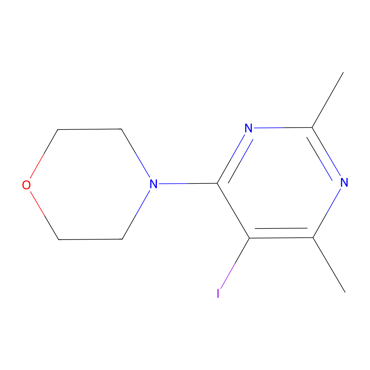 4-(5-Iodo-2,6-dimethyl-4-pyrimidinyl)morpholine molecular structure, CAS 860650-00-6