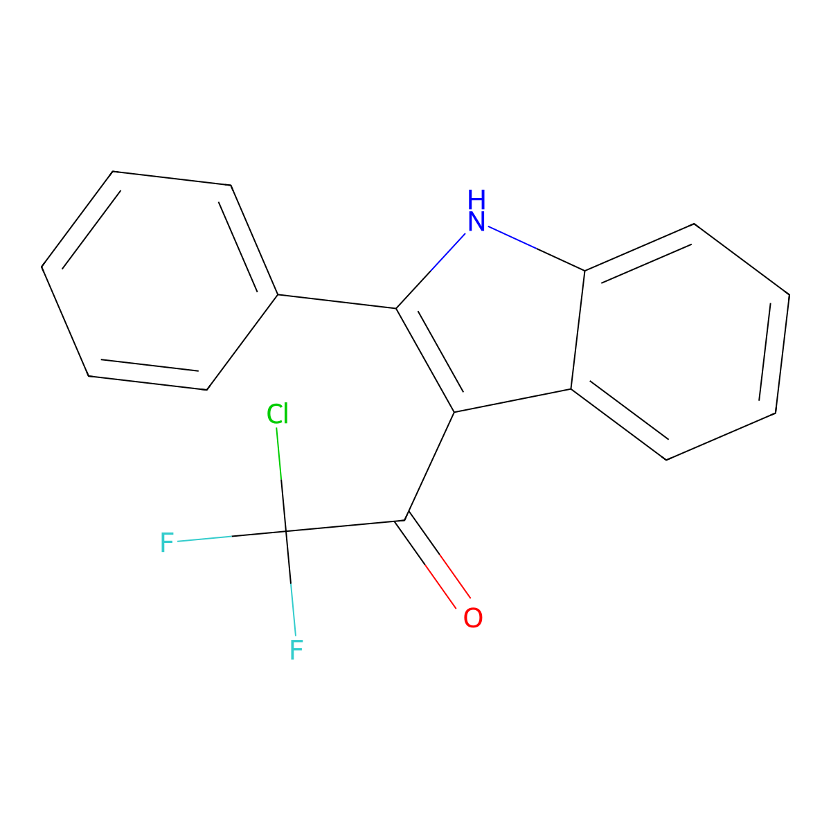 2-chloro-2,2-difluoro-1-(2-phenyl-1H-indol-3-yl)-1-ethanone molecular structure, CAS 860650-06-2