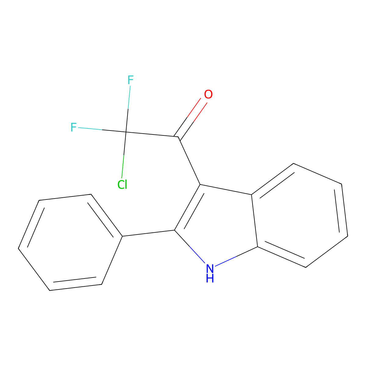 2-chloro-2,2-difluoro-1-(2-phenyl-1H-indol-3-yl)-1-ethanone molecular structure, CAS 860650-06-2