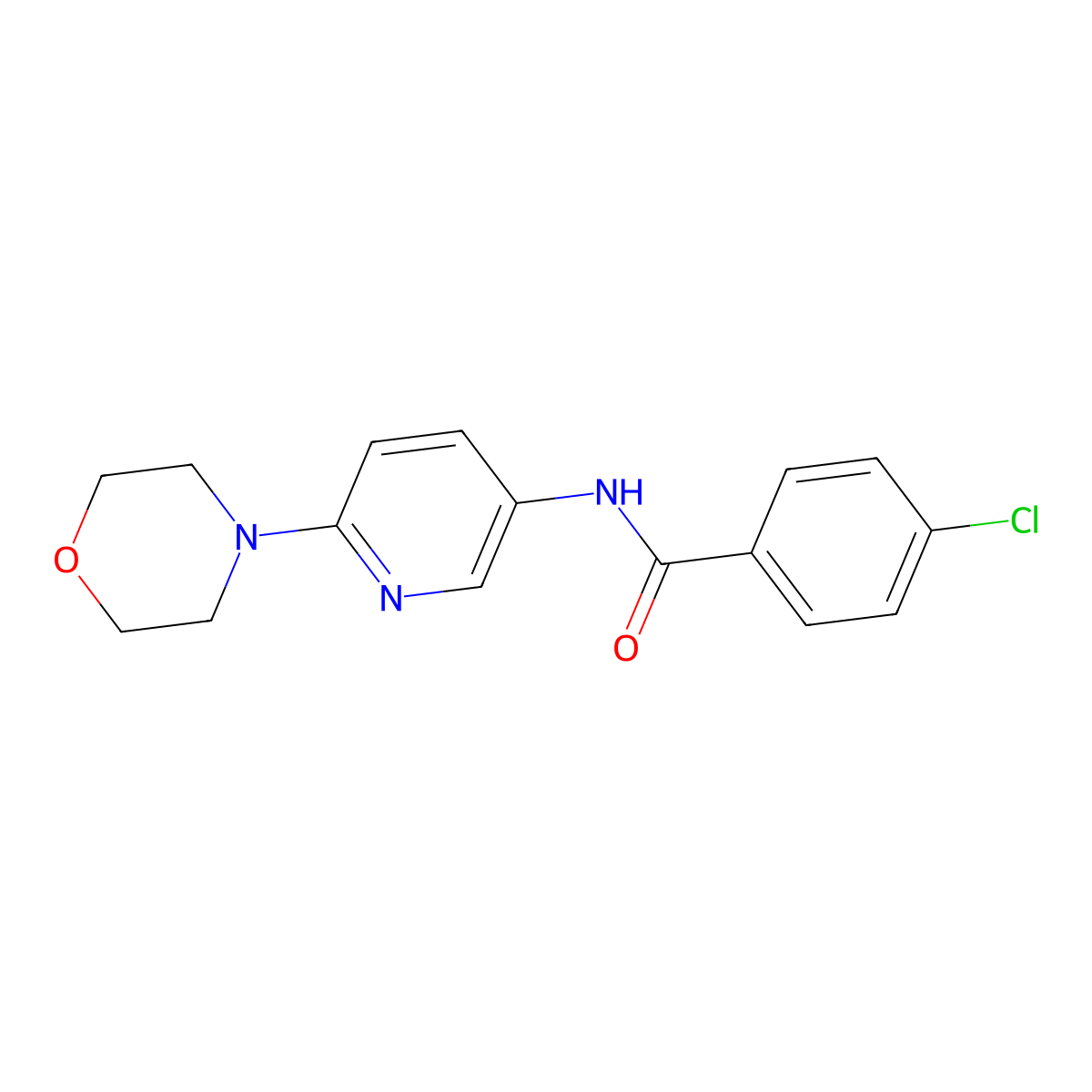 4-chloro-N-(6-morpholino-3-pyridinyl)benzenecarboxamide molecular structure, CAS 860650-11-9