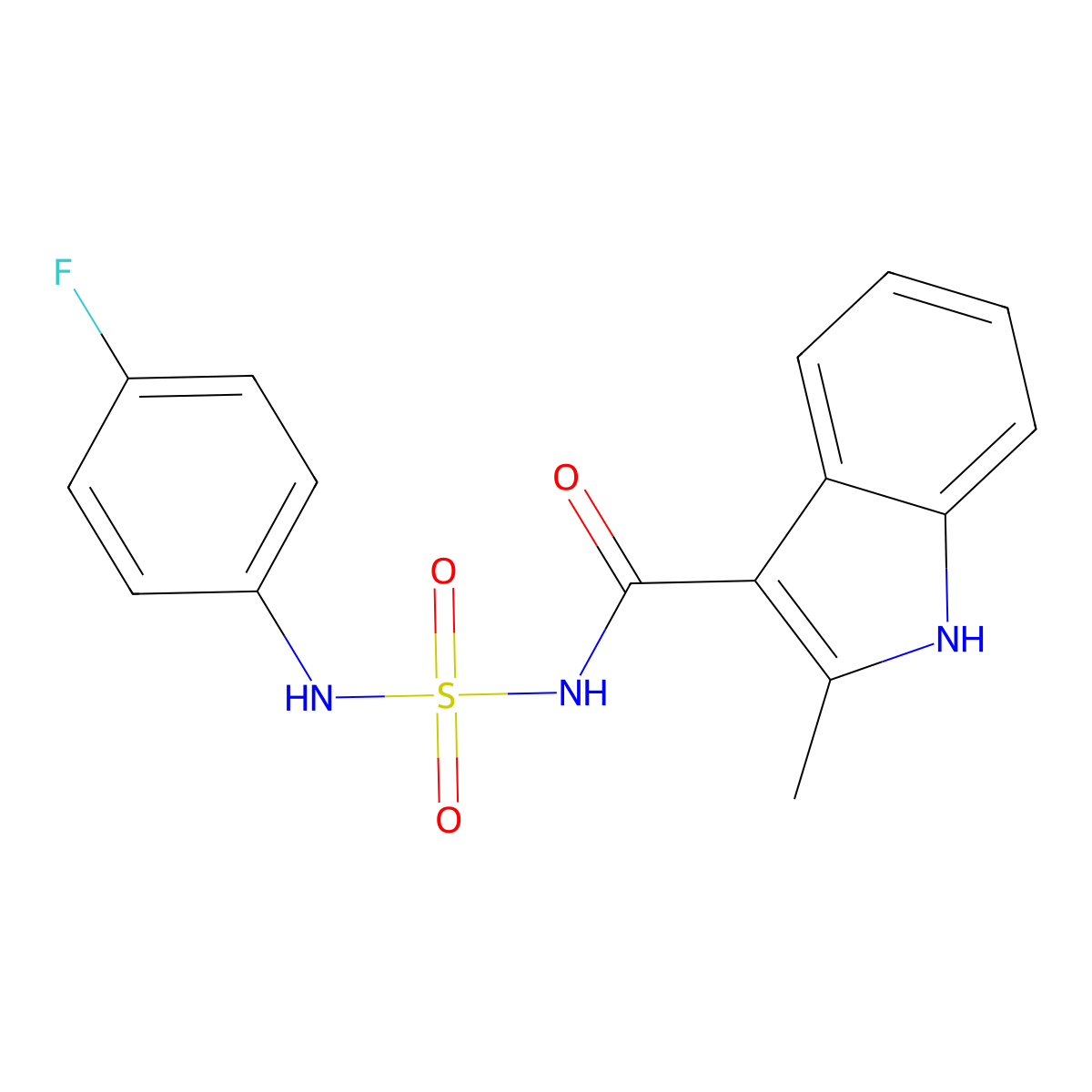 N-[(4-fluorophenyl)sulfamoyl]-2-methyl-1H-indole-3-carboxamide molecular structure, CAS 860650-14-2