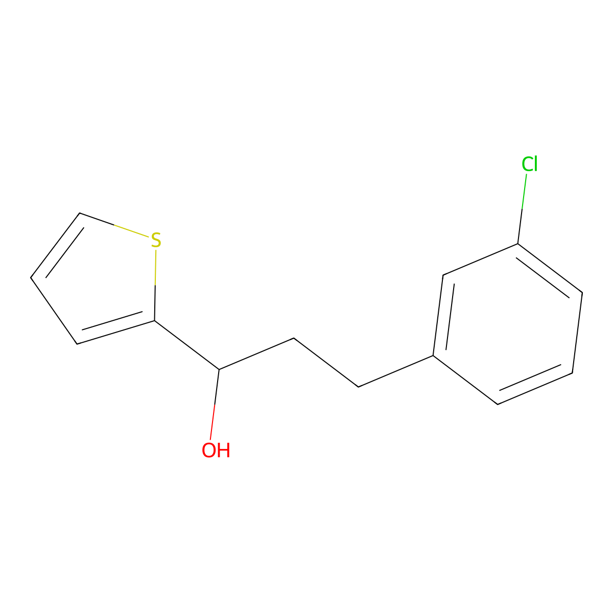 3-(3-Chlorophenyl)-1-(2-thienyl)-1-propanol molecular structure, CAS 860650-16-4