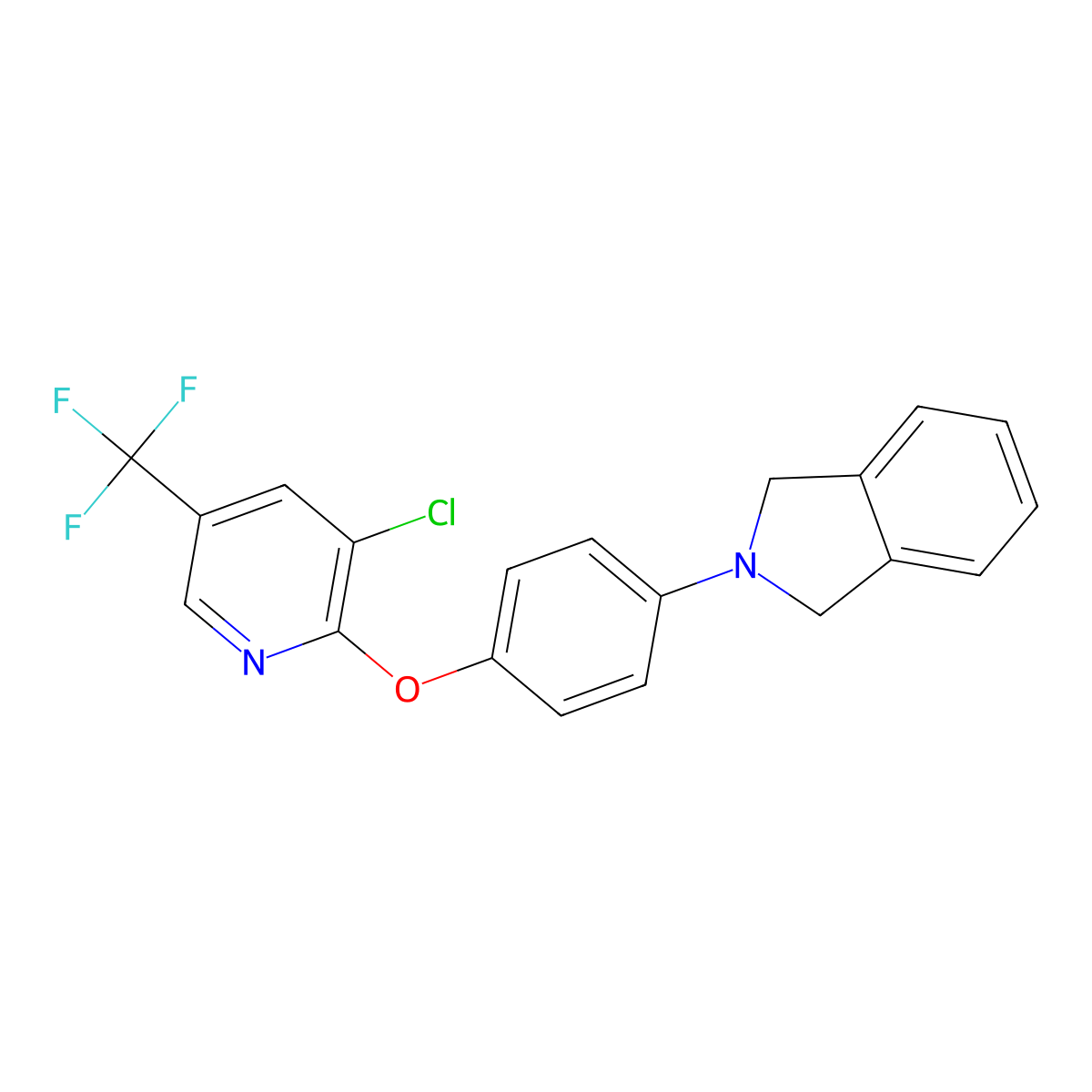 2-(4-{[3-Chloro-5-(trifluoromethyl)-2-pyridinyl]oxy}phenyl)isoindoline molecular structure, CAS 860650-32-4