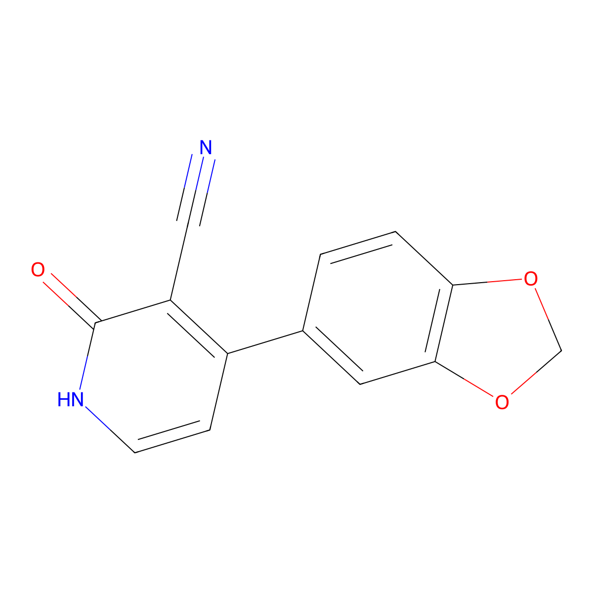 4-(1,3-Benzodioxol-5-yl)-2-oxo-1,2-dihydro-3-pyridinecarbonitrile molecular structure, CAS 860650-39-1