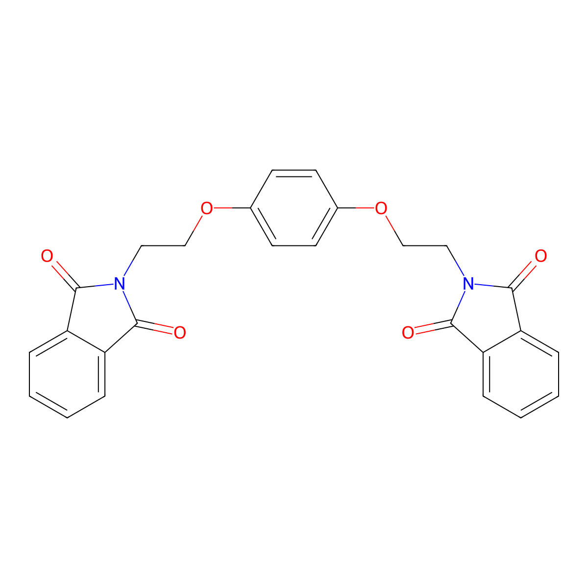 2-[2-[4-[2-(1,3-Dioxoisoindol-2-yl)ethoxy]phenoxy]ethyl]isoindole-1,3-dione molecular structure, CAS 860650-44-8