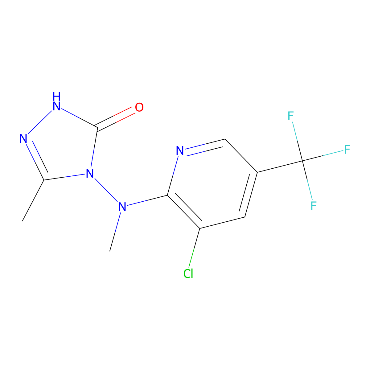 4-[[3-chloro-5-(trifluoromethyl)-2-pyridinyl](methyl)amino]-5-methyl-2,4-dihydro-3H-1,2,4-triazol-3-one molecular structure, CAS 860650-63-1