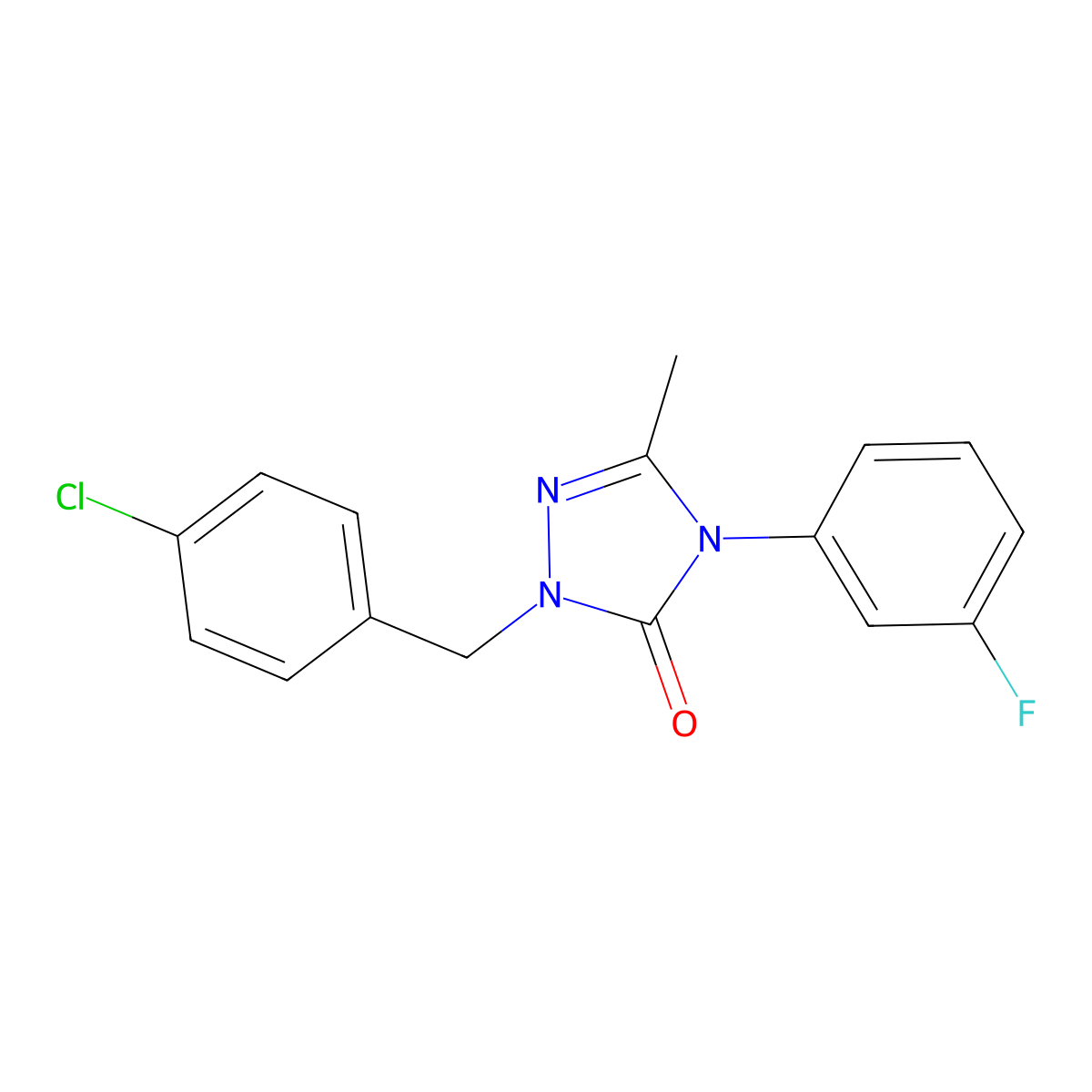 2-(4-chlorobenzyl)-4-(3-fluorophenyl)-5-methyl-2,4-dihydro-3H-1,2,4-triazol-3-one molecular structure, CAS 860650-64-2