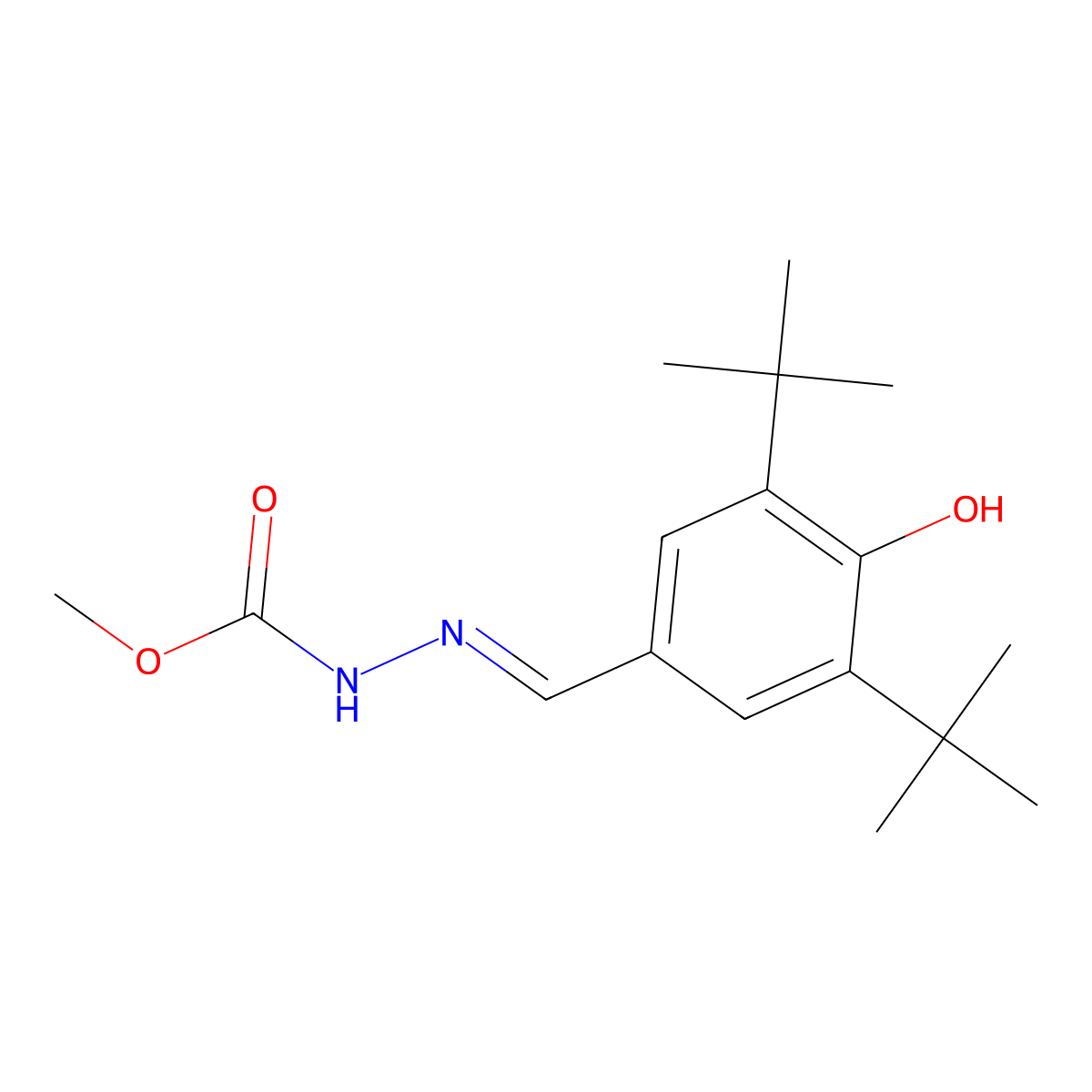 N'-[(1E)-(3,5-di-tert-butyl-4-hydroxyphenyl)methylidene]methoxycarbohydrazide molecular structure, CAS 860650-67-5