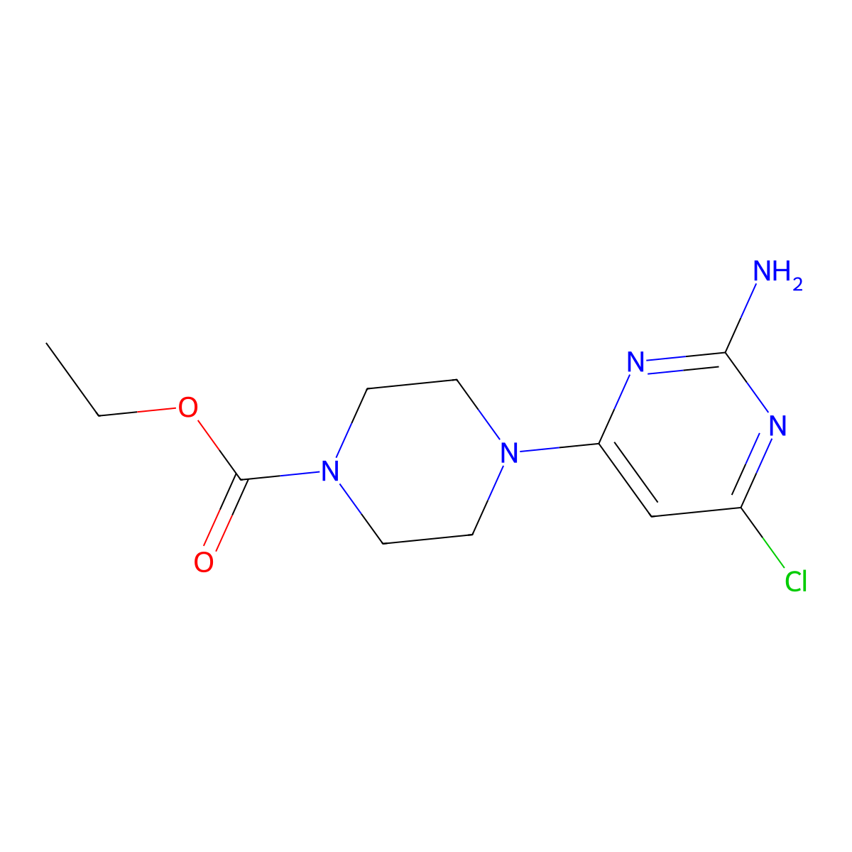 Ethyl 4-(2-amino-6-chloropyrimidin-4-yl)piperazine-1-carboxylate molecular structure, CAS 860650-69-7