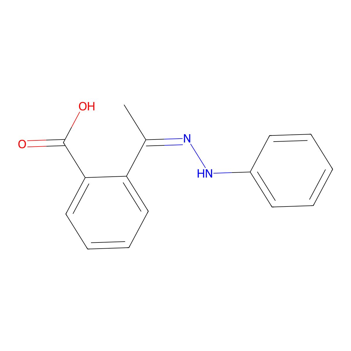 2-{1-[(Z)-2-phenylhydrazono]ethyl}benzenecarboxylic acid molecular structure, CAS 860650-73-3