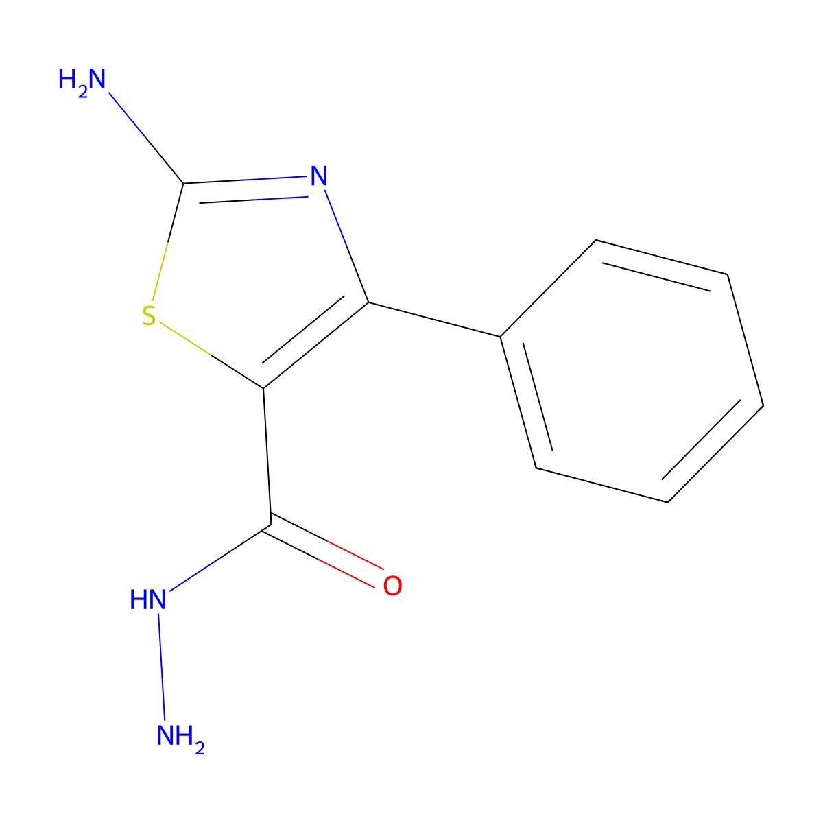 2-Amino-4-phenyl-1,3-thiazole-5-carbohydrazide molecular structure, CAS 860650-74-4