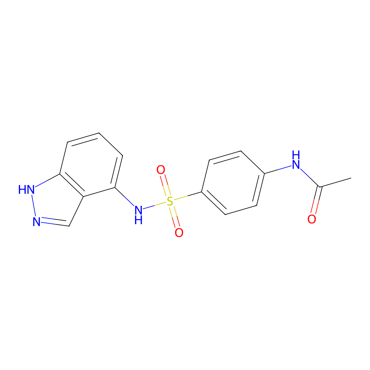 N-{4-[(1H-indazol-4-ylamino)sulfonyl]phenyl}acetamide molecular structure, CAS 860650-78-8
