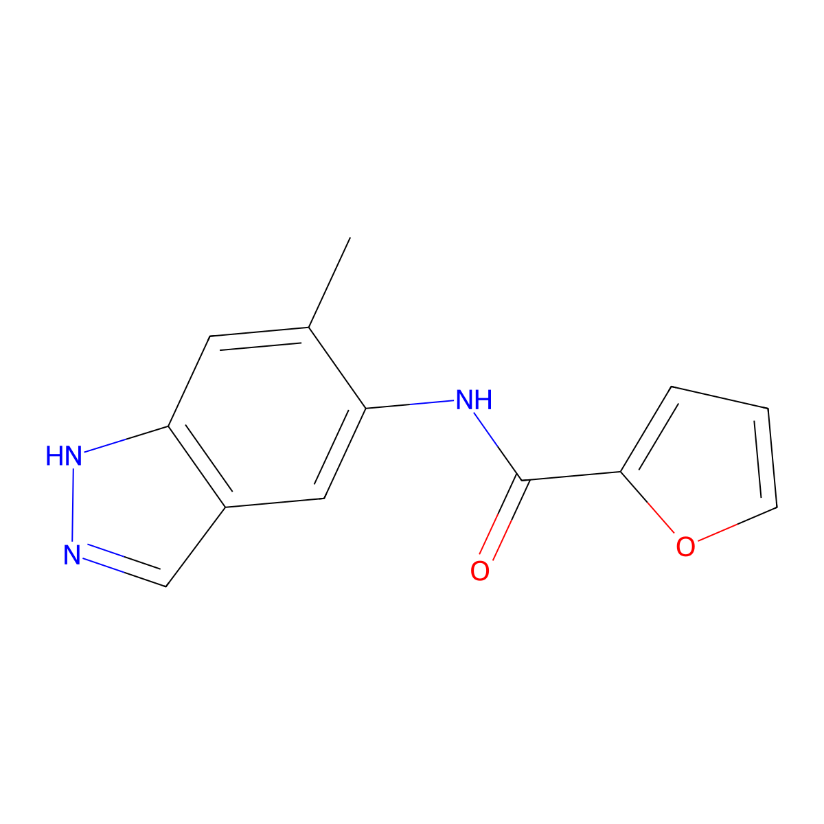 N-(6-methyl-1H-indazol-5-yl)furan-2-carboxamide molecular structure, CAS 860650-80-2