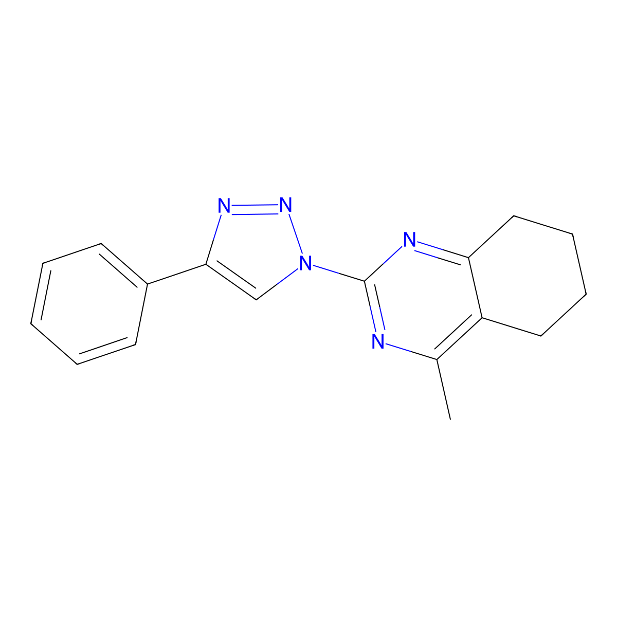 4-methyl-2-(4-phenyl-1H-1,2,3-triazol-1-yl)-5,6,7,8-tetrahydroquinazoline molecular structure, CAS 860650-81-3