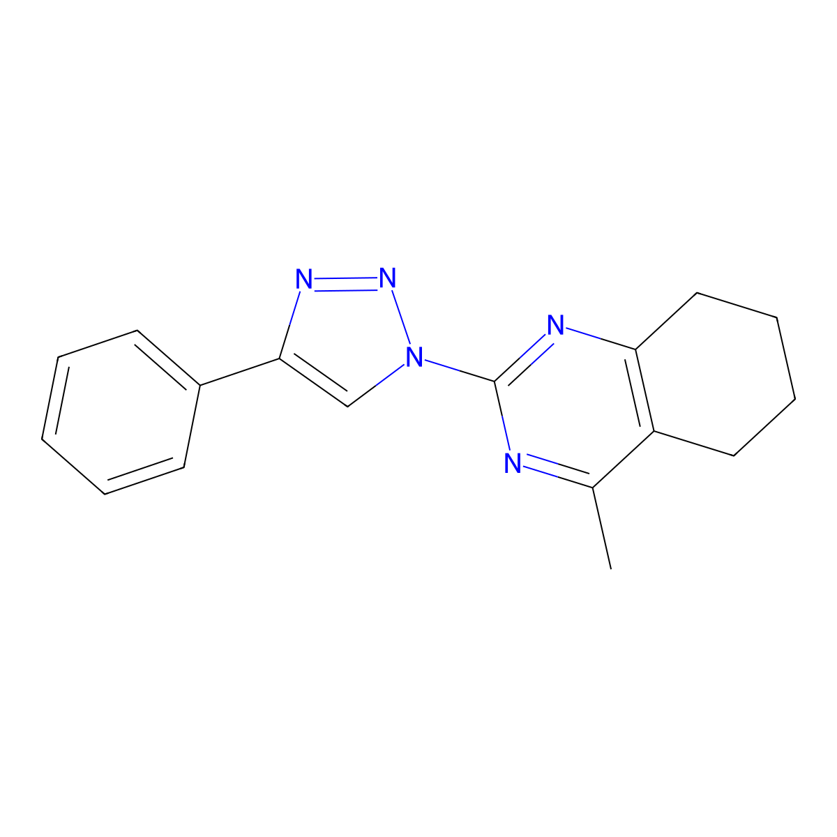 4-methyl-2-(4-phenyl-1H-1,2,3-triazol-1-yl)-5,6,7,8-tetrahydroquinazoline molecular structure, CAS 860650-81-3