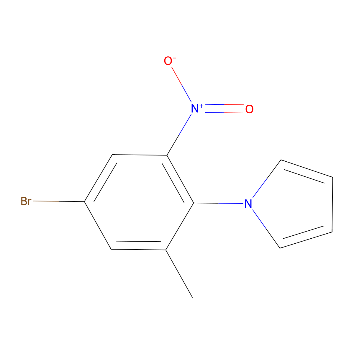 1-(4-bromo-2-methyl-6-nitrophenyl)-1H-pyrrole molecular structure, CAS 860650-88-0