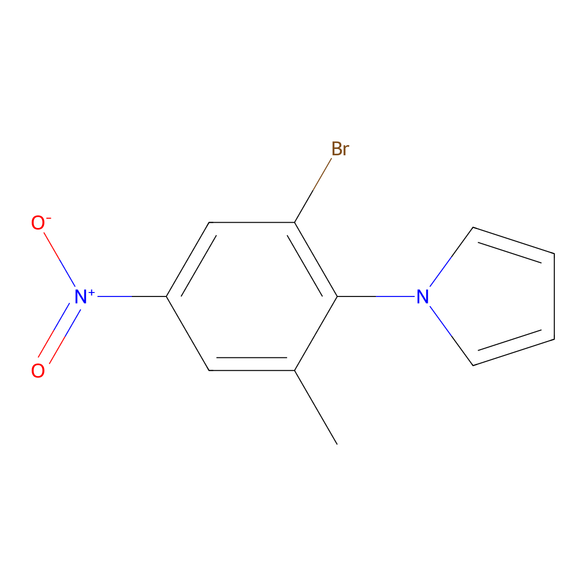1-(2-bromo-6-methyl-4-nitrophenyl)-1H-pyrrole molecular structure, CAS 860650-89-1