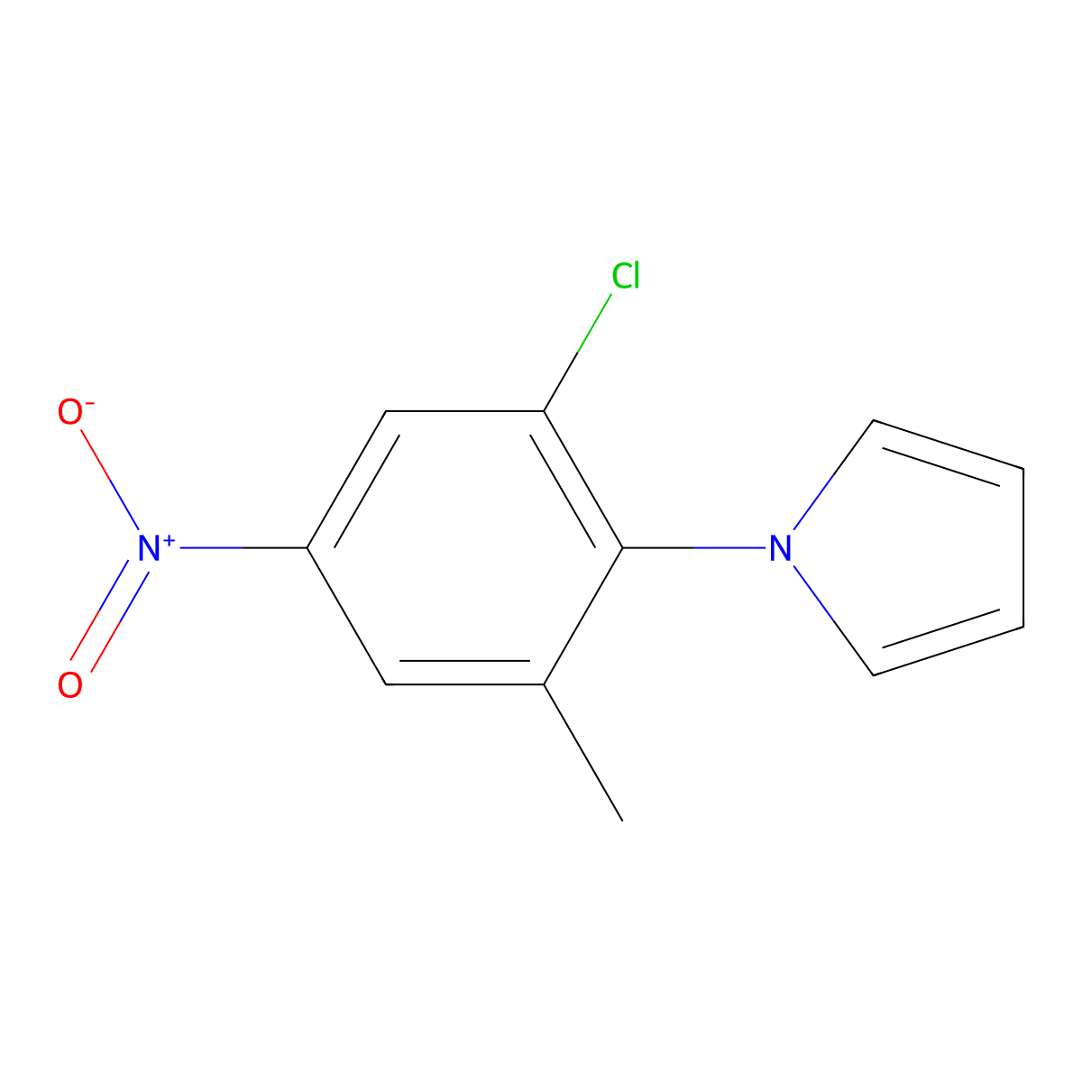 1-(2-chloro-6-methyl-4-nitrophenyl)-1H-pyrrole molecular structure, CAS 860650-90-4