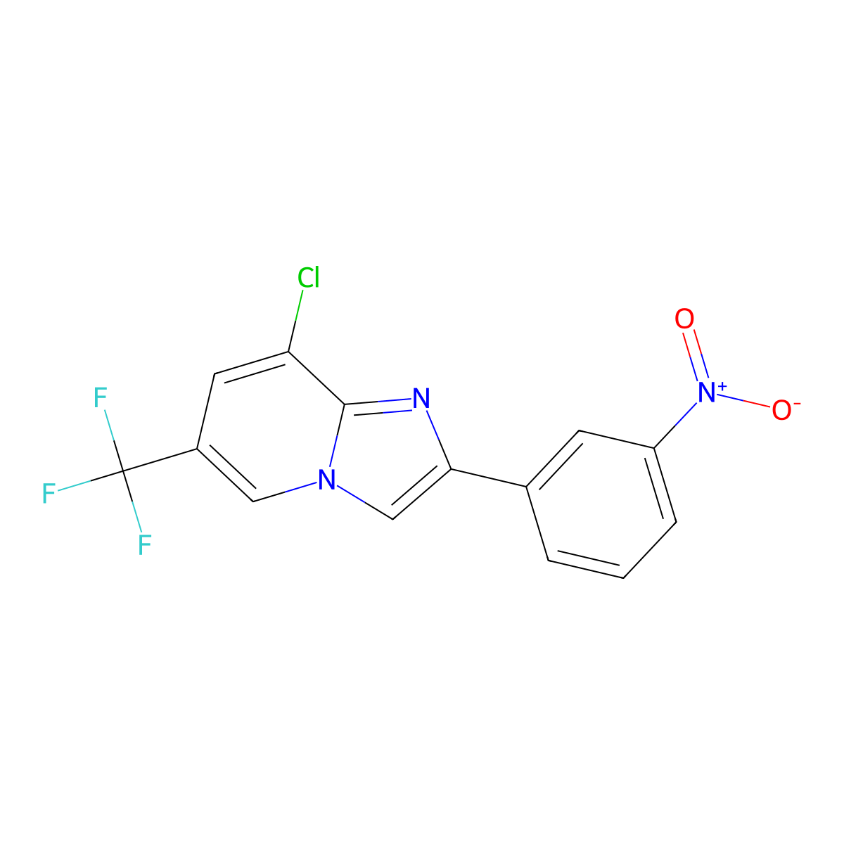 8-Chloro-2-(3-nitrophenyl)-6-(trifluoromethyl)imidazo[1,2-a]pyridine molecular structure, CAS 860651-00-9