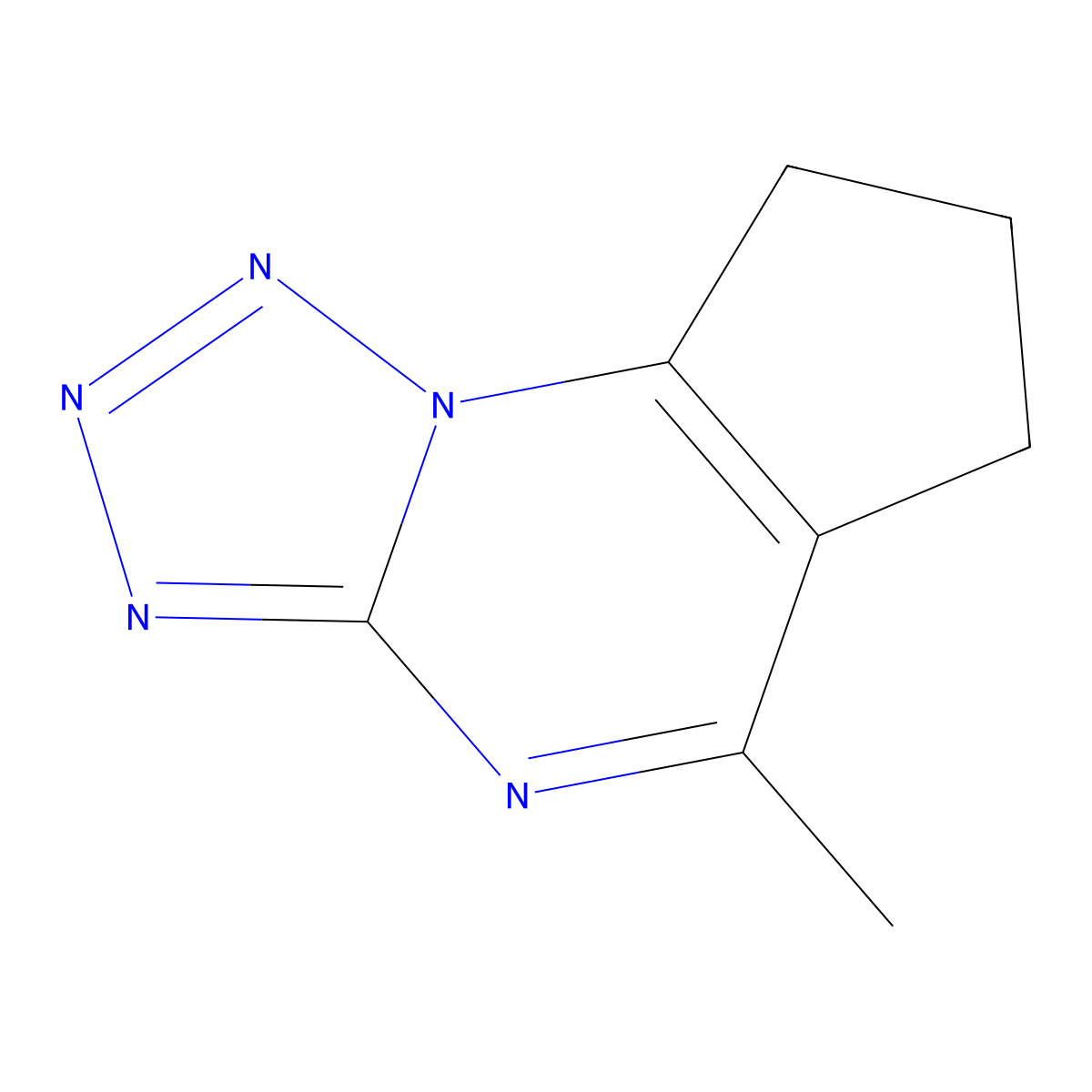 5-methyl-7,8-dihydro-6H-cyclopenta[e][1,2,3,4]tetraazolo[1,5-a]pyrimidine molecular structure, CAS 860651-02-1