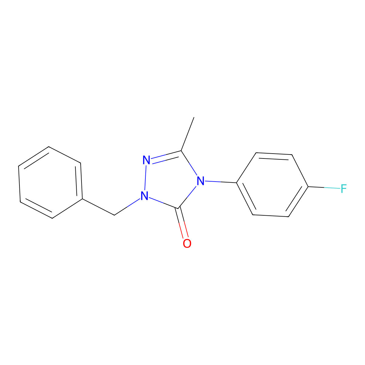 2-Benzyl-4-(4-fluorophenyl)-5-methyl-1,2,4-triazol-3-one molecular structure, CAS 860651-04-3