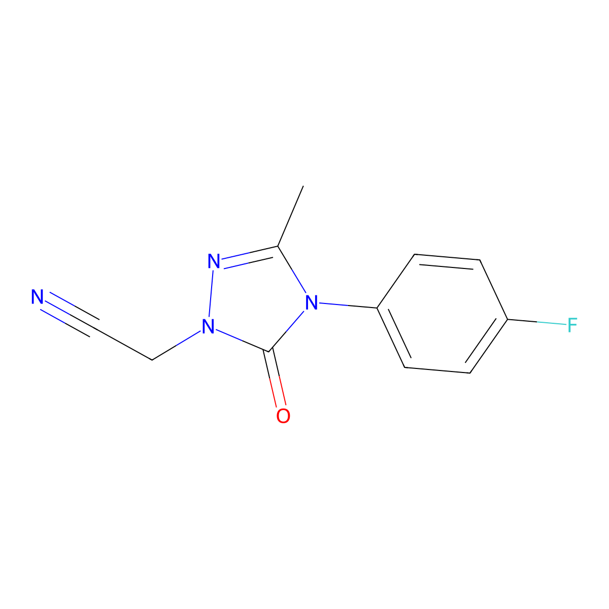 2-[4-(4-fluorophenyl)-3-methyl-5-oxo-4,5-dihydro-1H-1,2,4-triazol-1-yl]acetonitrile molecular structure, CAS 860651-05-4