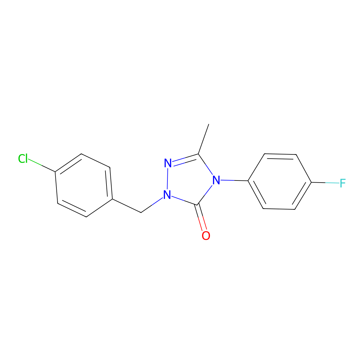 2-(4-chlorobenzyl)-4-(4-fluorophenyl)-5-methyl-2,4-dihydro-3H-1,2,4-triazol-3-one molecular structure, CAS 860651-07-6