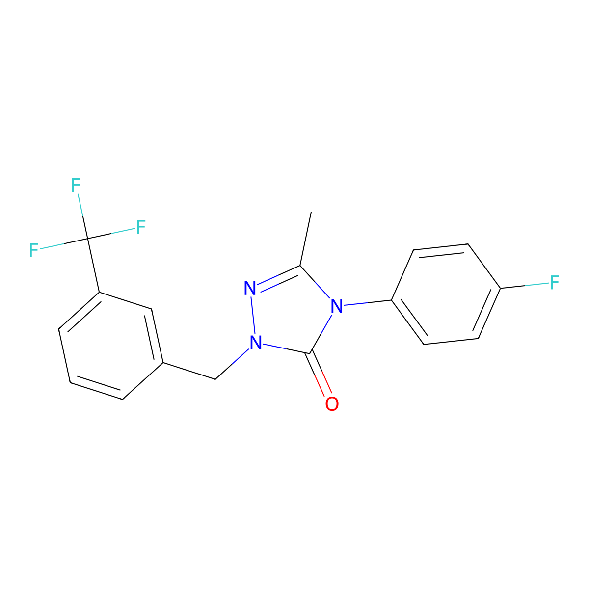 4-(4-fluorophenyl)-5-methyl-2-[3-(trifluoromethyl)benzyl]-2,4-dihydro-3H-1,2,4-triazol-3-one molecular structure, CAS 860651-08-7