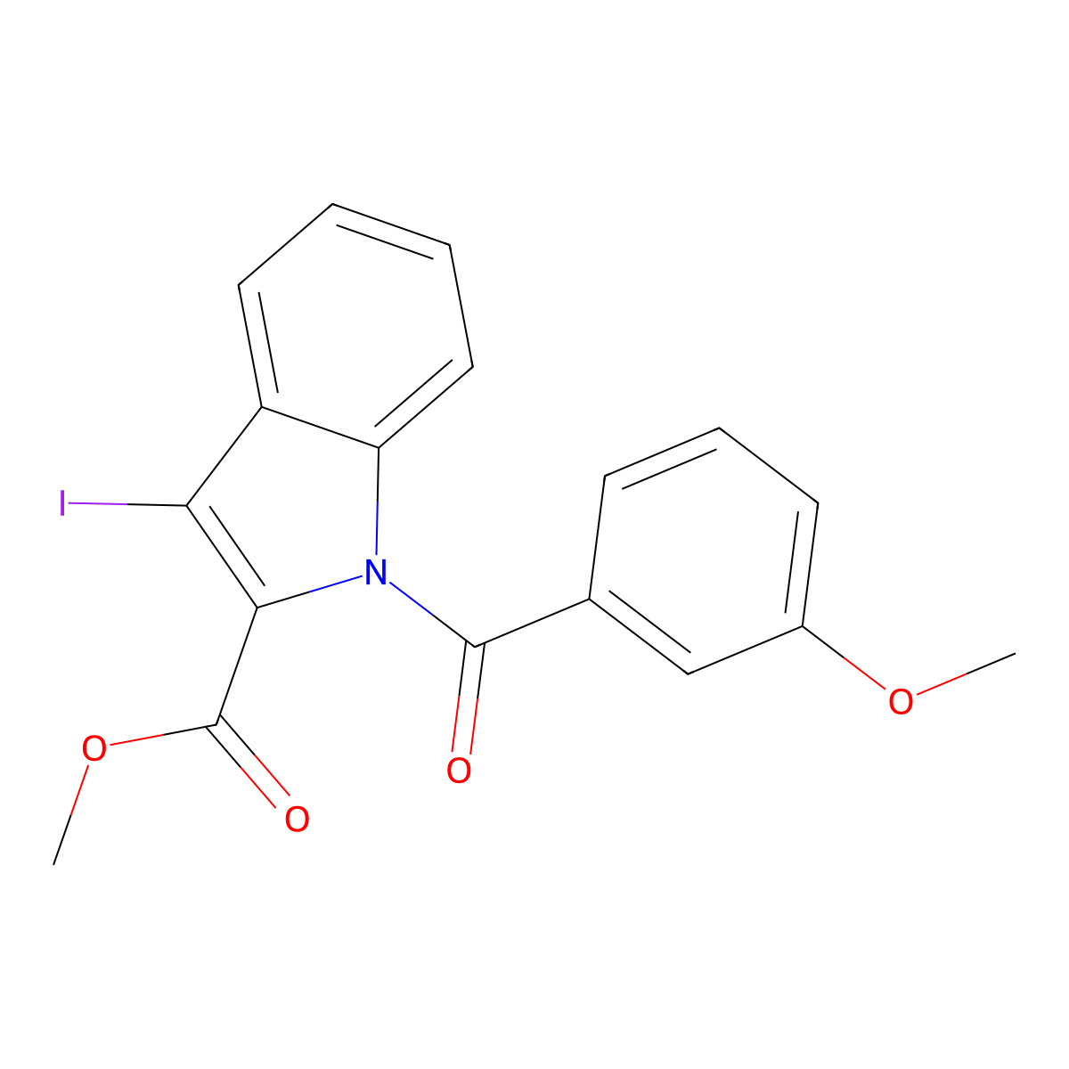 methyl 3-iodo-1-(3-methoxybenzoyl)-1H-indole-2-carboxylate molecular structure, CAS 860651-20-3