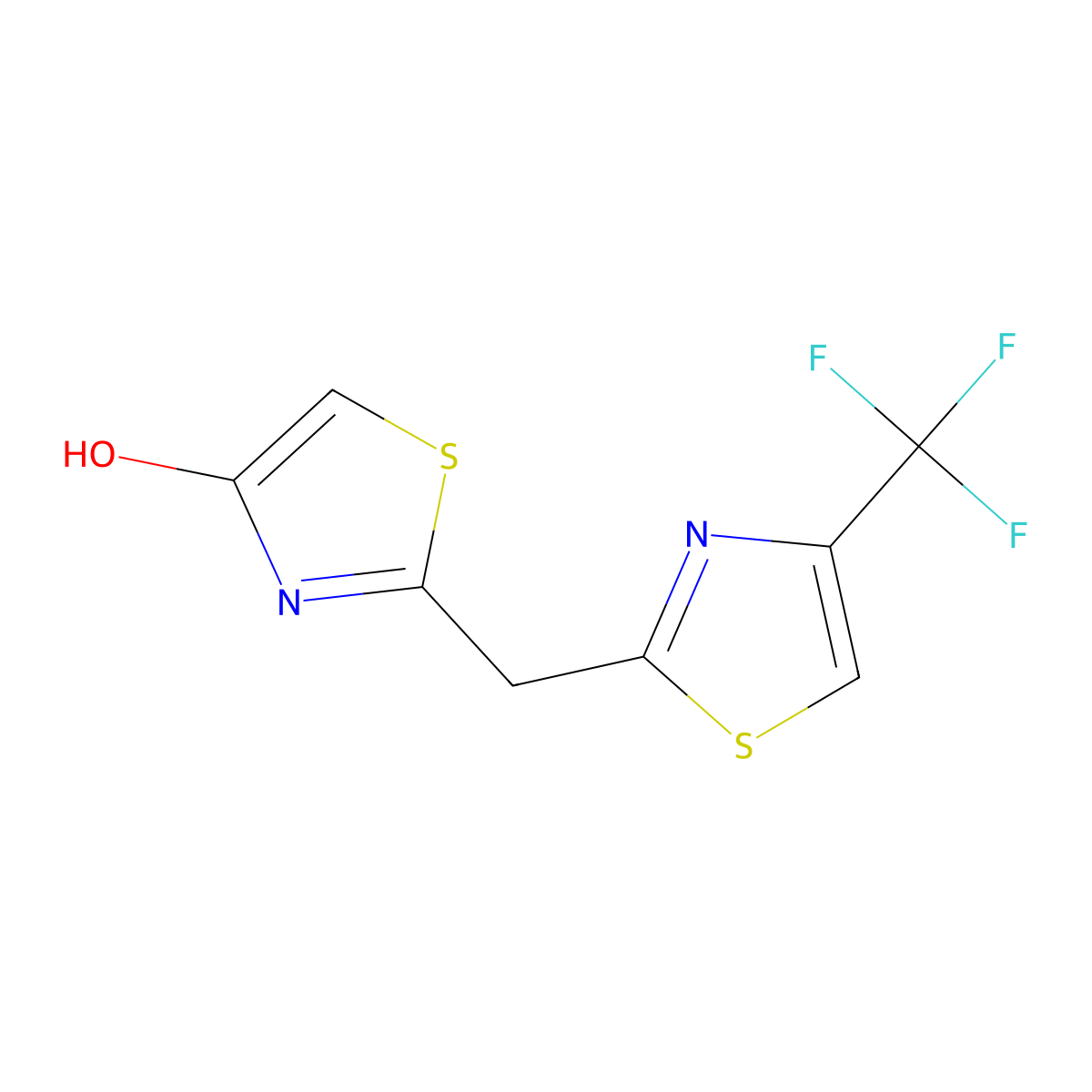 2-{[4-(Trifluoromethyl)-1,3-thiazol-2-yl]methyl}-1,3-thiazol-4-ol molecular structure, CAS 860651-33-8