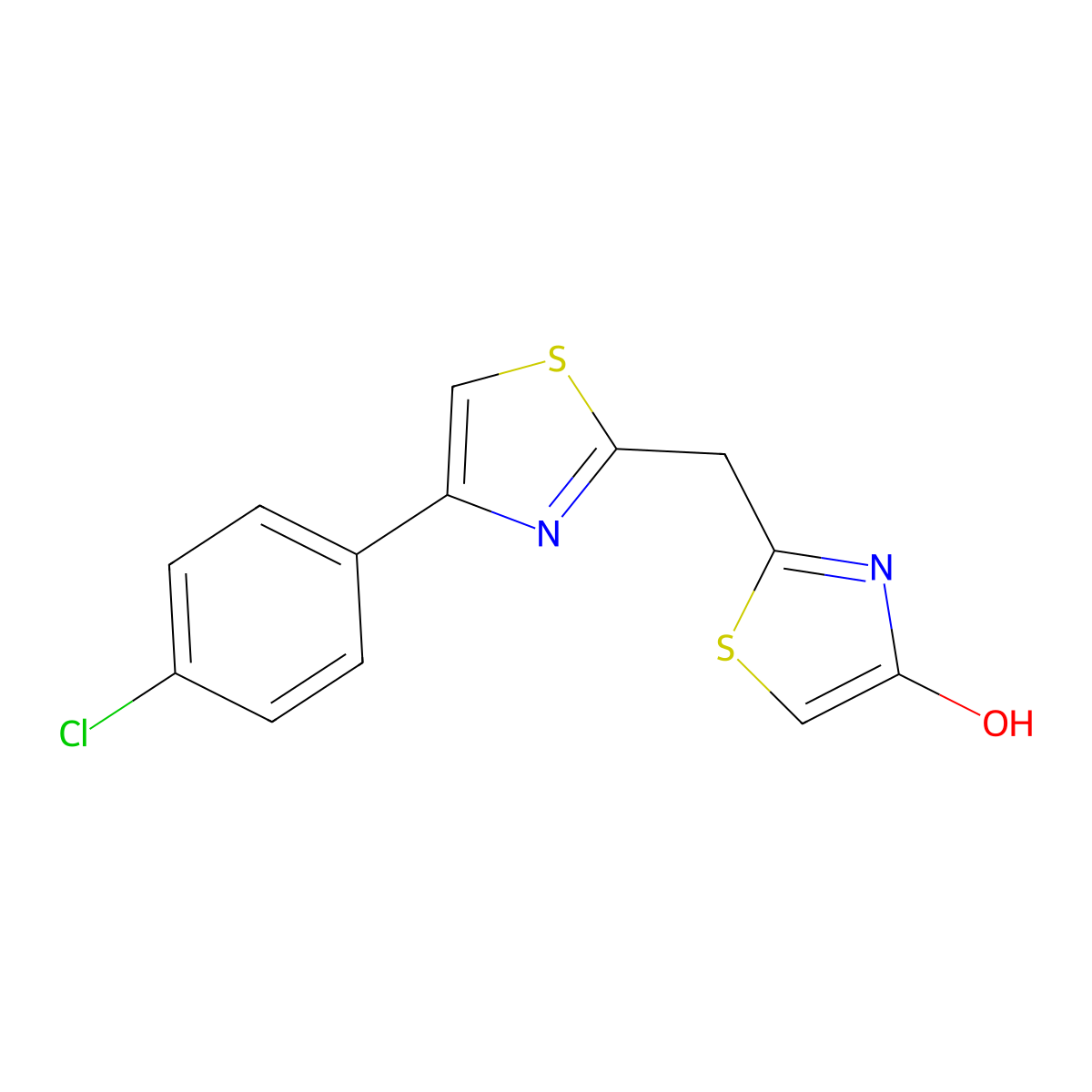 2-{[4-(4-Chlorophenyl)-1,3-thiazol-2-yl]methyl}-1,3-thiazol-4-ol molecular structure, CAS 860651-36-1