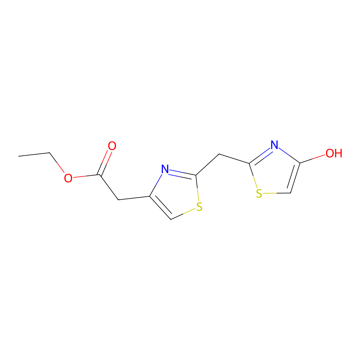 Ethyl 2-{2-[(4-hydroxy-1,3-thiazol-2-yl)methyl]-1,3-thiazol-4-yl}acetate molecular structure, CAS 860651-37-2