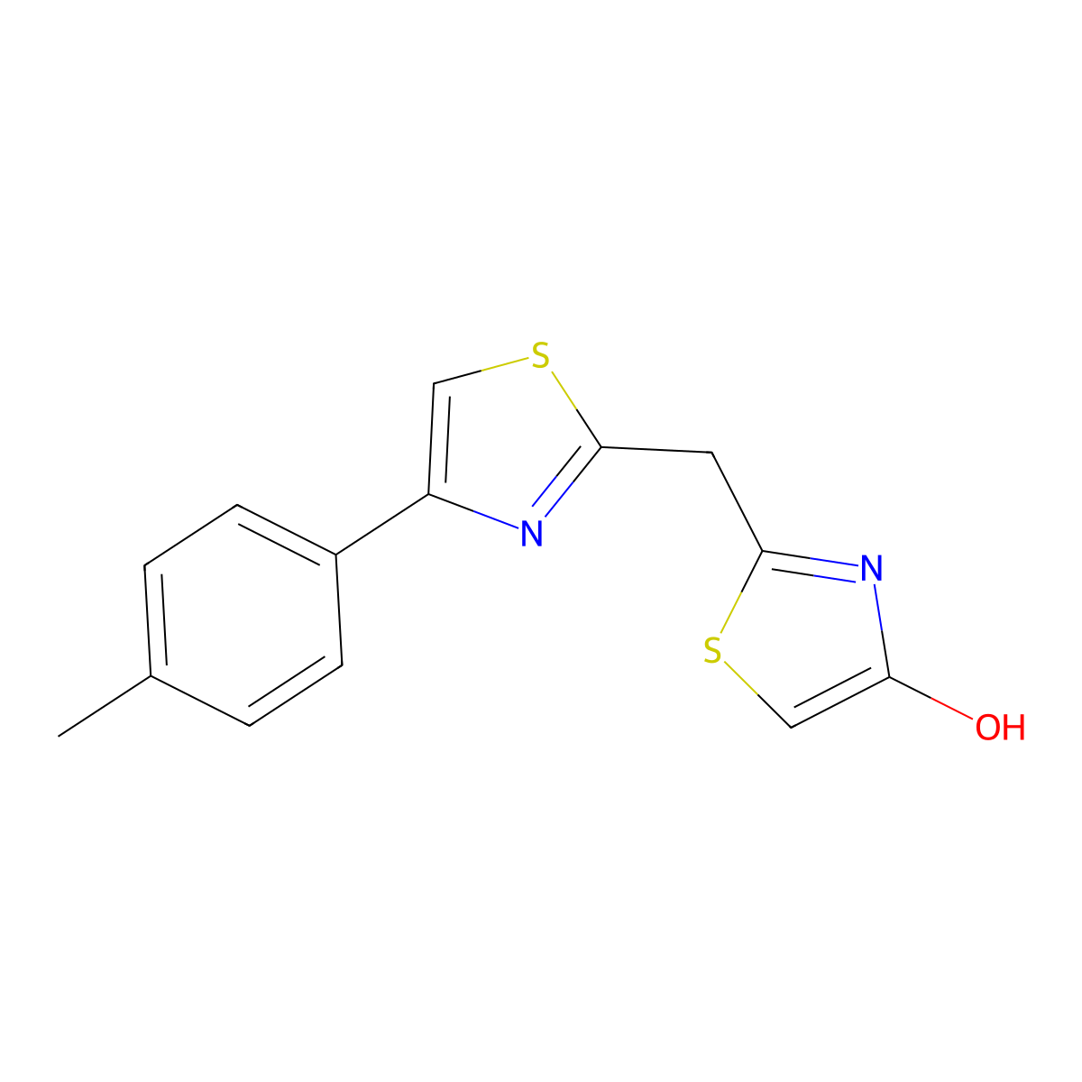 2-{[4-(4-Methylphenyl)-1,3-thiazol-2-yl]methyl}-1,3-thiazol-4-ol molecular structure, CAS 860651-44-1