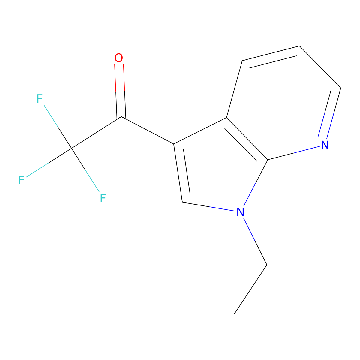 1-(1-ethyl-1H-pyrrolo[2,3-b]pyridin-3-yl)-2,2,2-trifluoro-1-ethanone molecular structure, CAS 860651-45-2