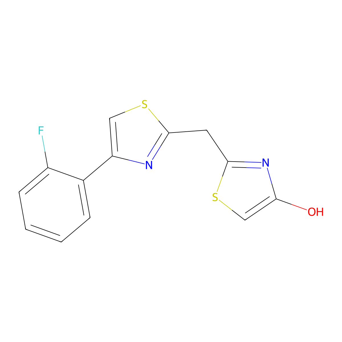 2-{[4-(2-Fluorophenyl)-1,3-thiazol-2-yl]methyl}-1,3-thiazol-4-ol molecular structure, CAS 860651-46-3