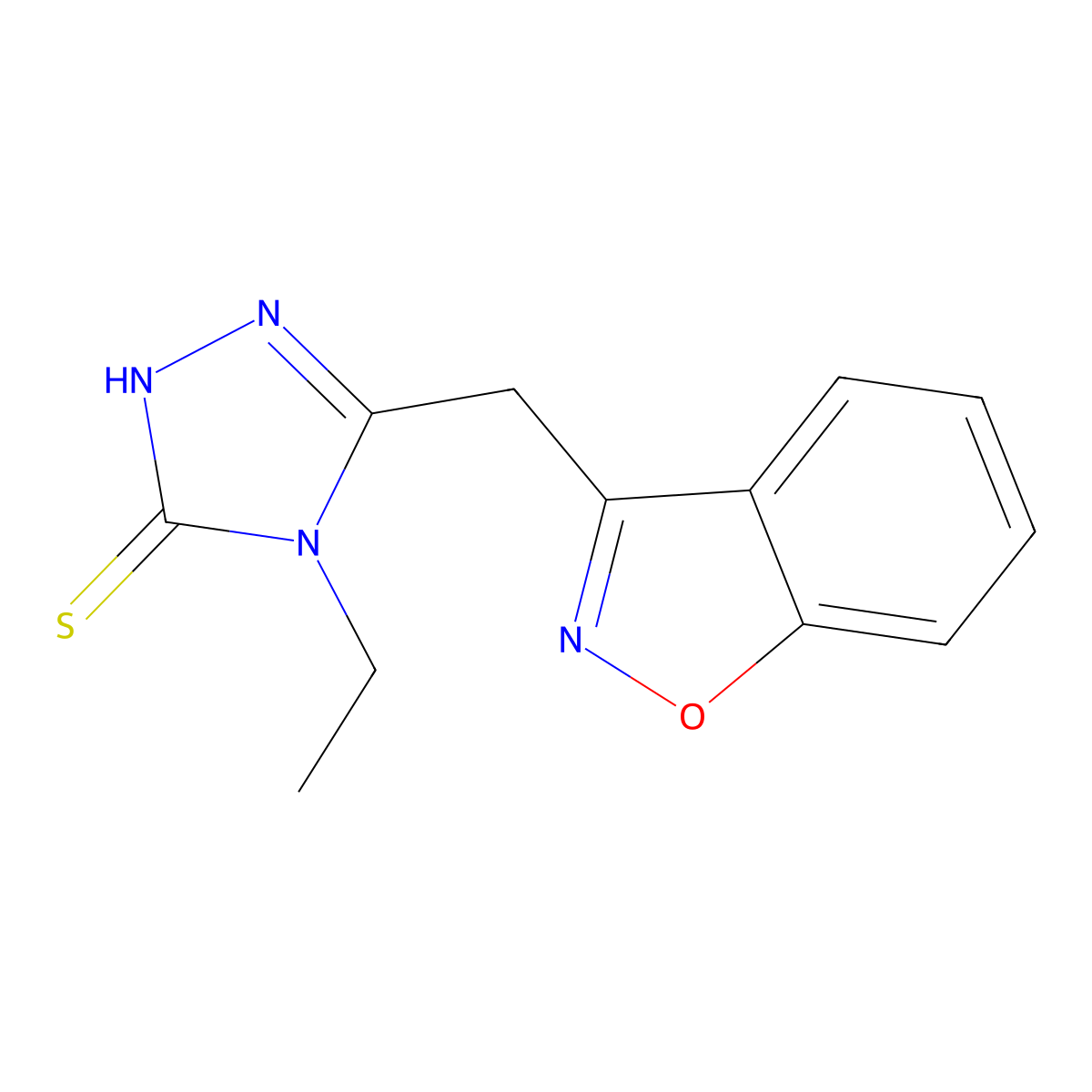 5-(1,2-benzisoxazol-3-ylmethyl)-4-ethyl-4H-1,2,4-triazole-3-thiol molecular structure, CAS 860651-47-4