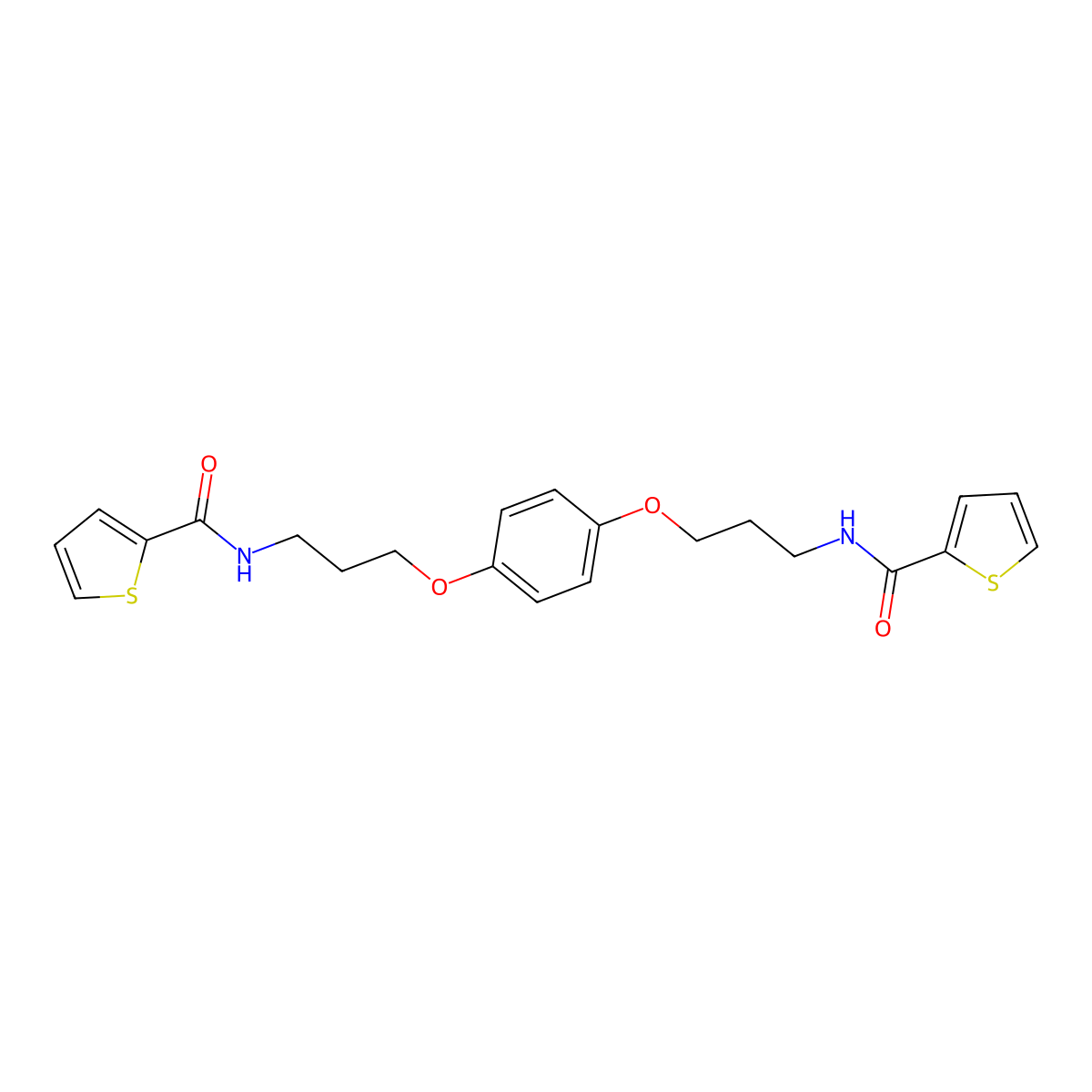 N-[3-(4-{3-[(2-thienylcarbonyl)amino]propoxy}phenoxy)propyl]-2-thiophenecarboxamide molecular structure, CAS 860651-52-1