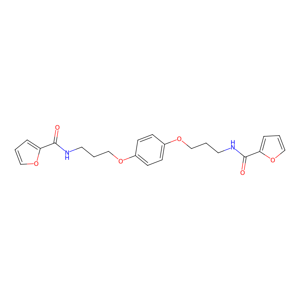 N-[3-(4-{3-[(2-furylcarbonyl)amino]propoxy}phenoxy)propyl]-2-furamide molecular structure, CAS 860651-53-2