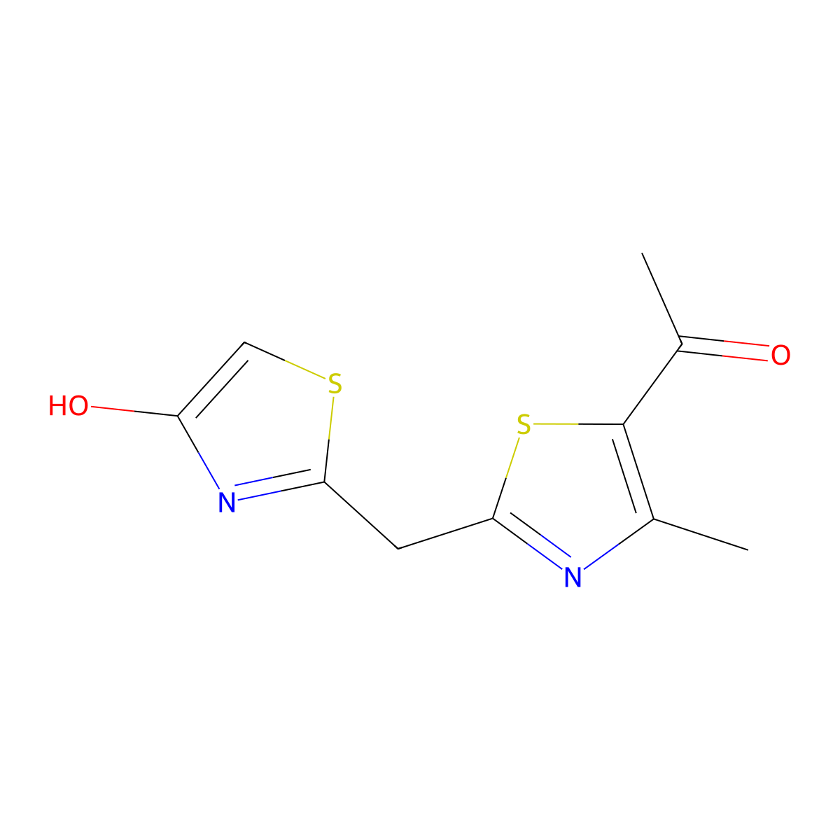1-{2-[(4-Hydroxy-1,3-thiazol-2-yl)methyl]-4-methyl-1,3-thiazol-5-yl}-1-ethanone molecular structure, CAS 860651-54-3