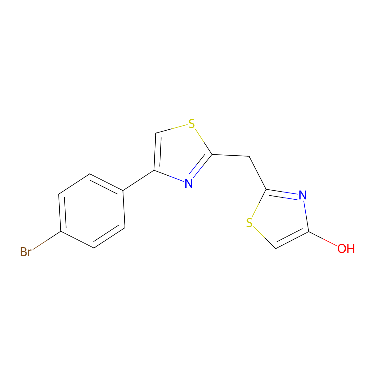 2-{[4-(4-Bromophenyl)-1,3-thiazol-2-yl]methyl}-1,3-thiazol-4-ol molecular structure, CAS 860651-55-4