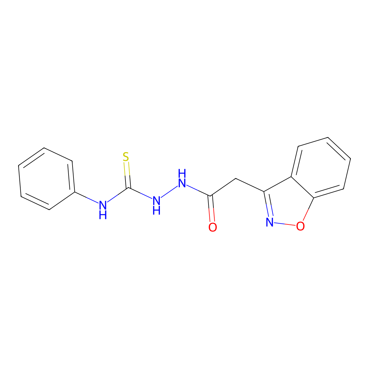 2-[2-(1,2-benzisoxazol-3-yl)acetyl]-N-phenyl-1-hydrazinecarbothioamide molecular structure, CAS 860651-58-7