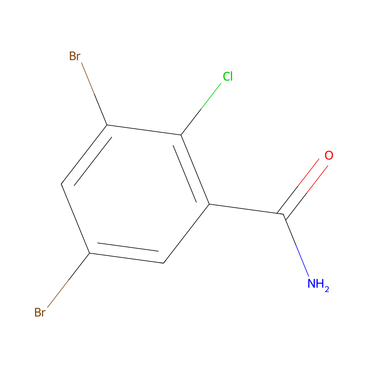 3,5-Dibromo-2-chlorobenzamide molecular structure, CAS 860683-15-4