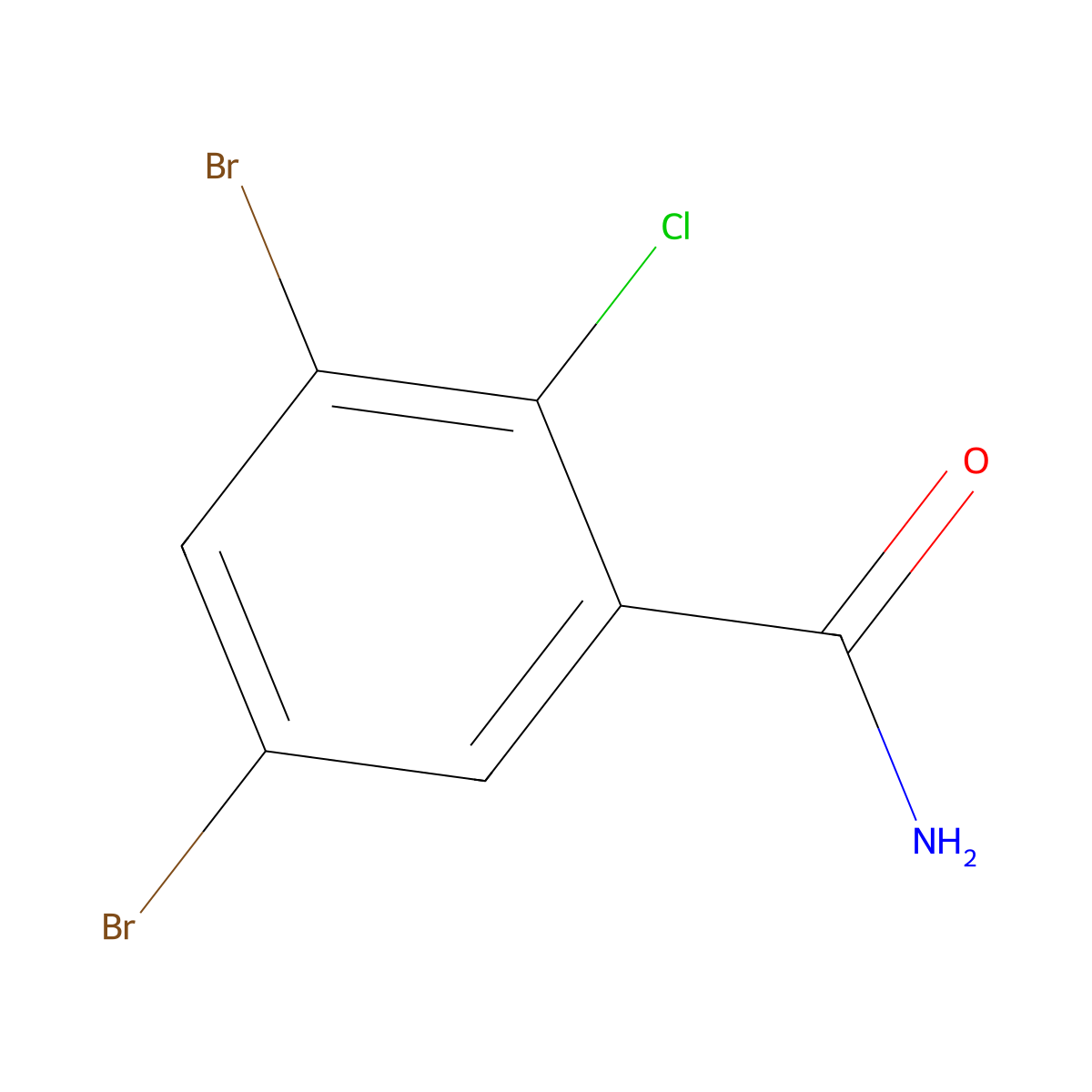 3,5-Dibromo-2-chlorobenzamide molecular structure, CAS 860683-15-4