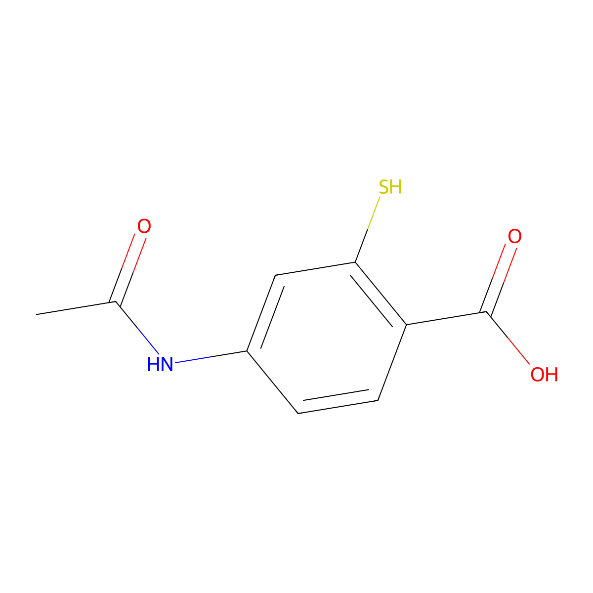 4-Acetamido-2-sulfanylbenzoic acid molecular structure, CAS 860692-52-0