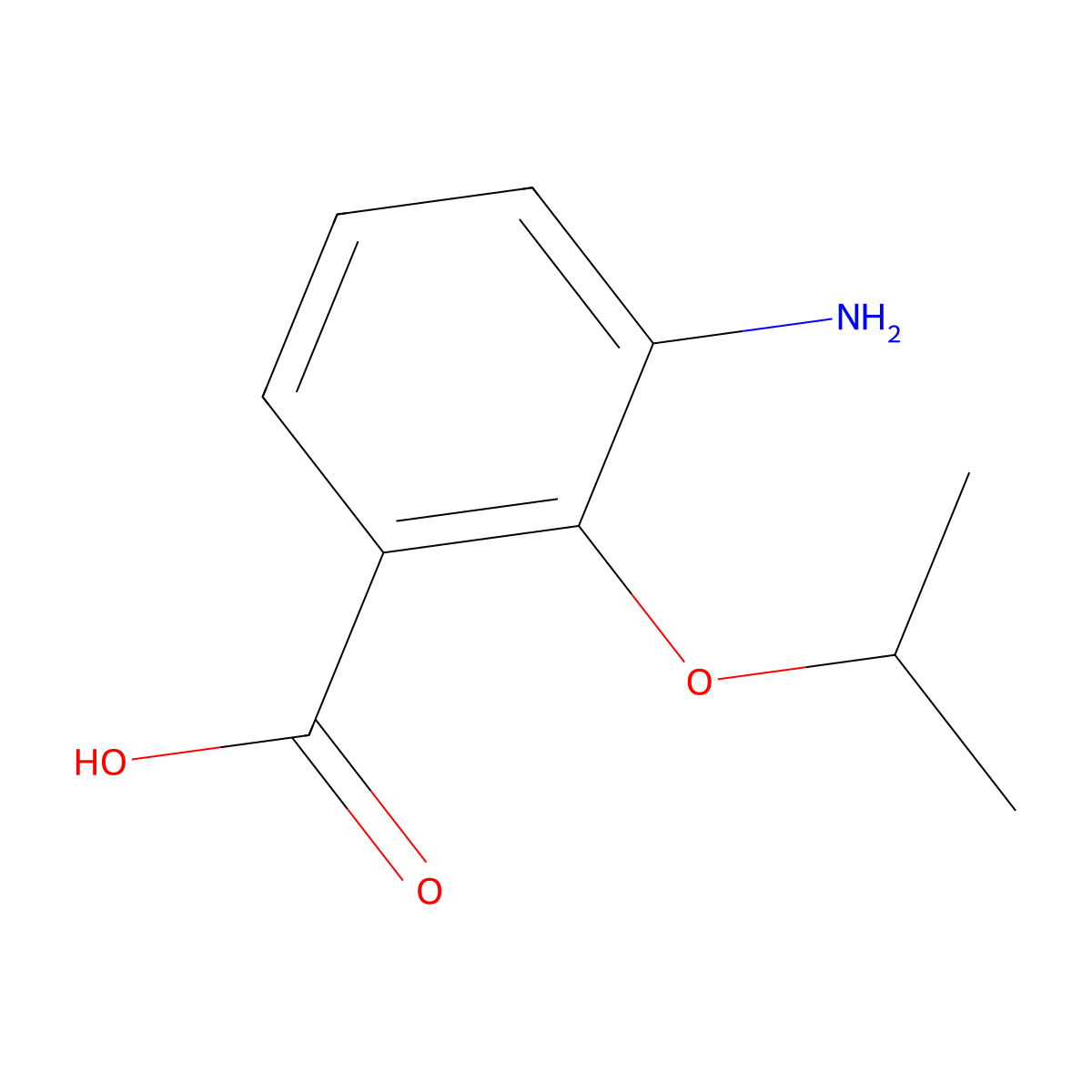 3-Amino-2-(propan-2-yloxy)benzoic acid molecular structure, CAS 860694-28-6