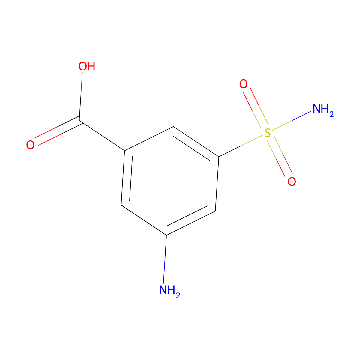 3-Amino-5-sulfamoylbenzoic acid molecular structure, CAS 860694-39-9