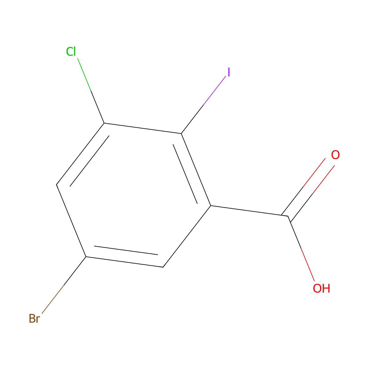 5-Bromo-3-chloro-2-iodobenzoic acid molecular structure, CAS 860695-47-2
