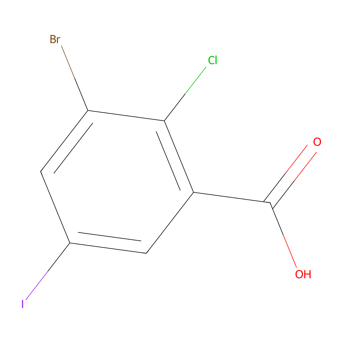 3-Bromo-2-chloro-5-iodobenzoic acid molecular structure, CAS 860695-49-4